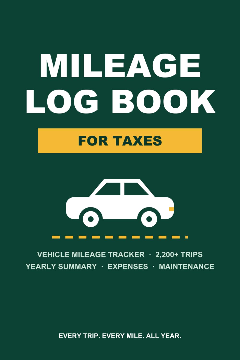 ler totalmente Mileage Log Book for Taxes: Vehicle Mileage Tracker with 2,200+ Trips, Yearly Summary, Expenses & Maintenance