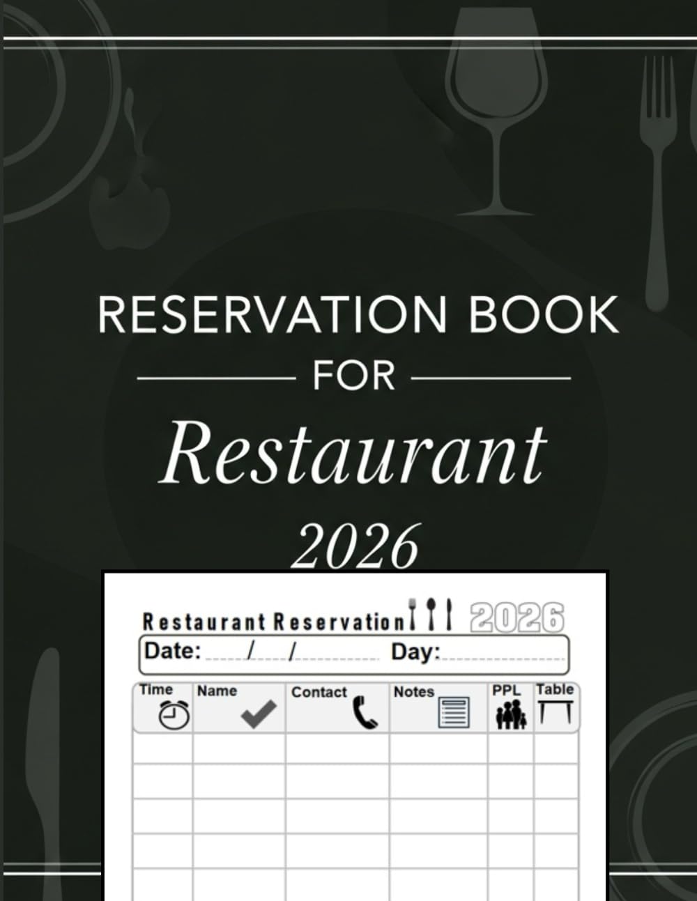 ler totalmente Reservation Book for Restaurant 2026: 400 page,Full Year Table Wait List Reservations