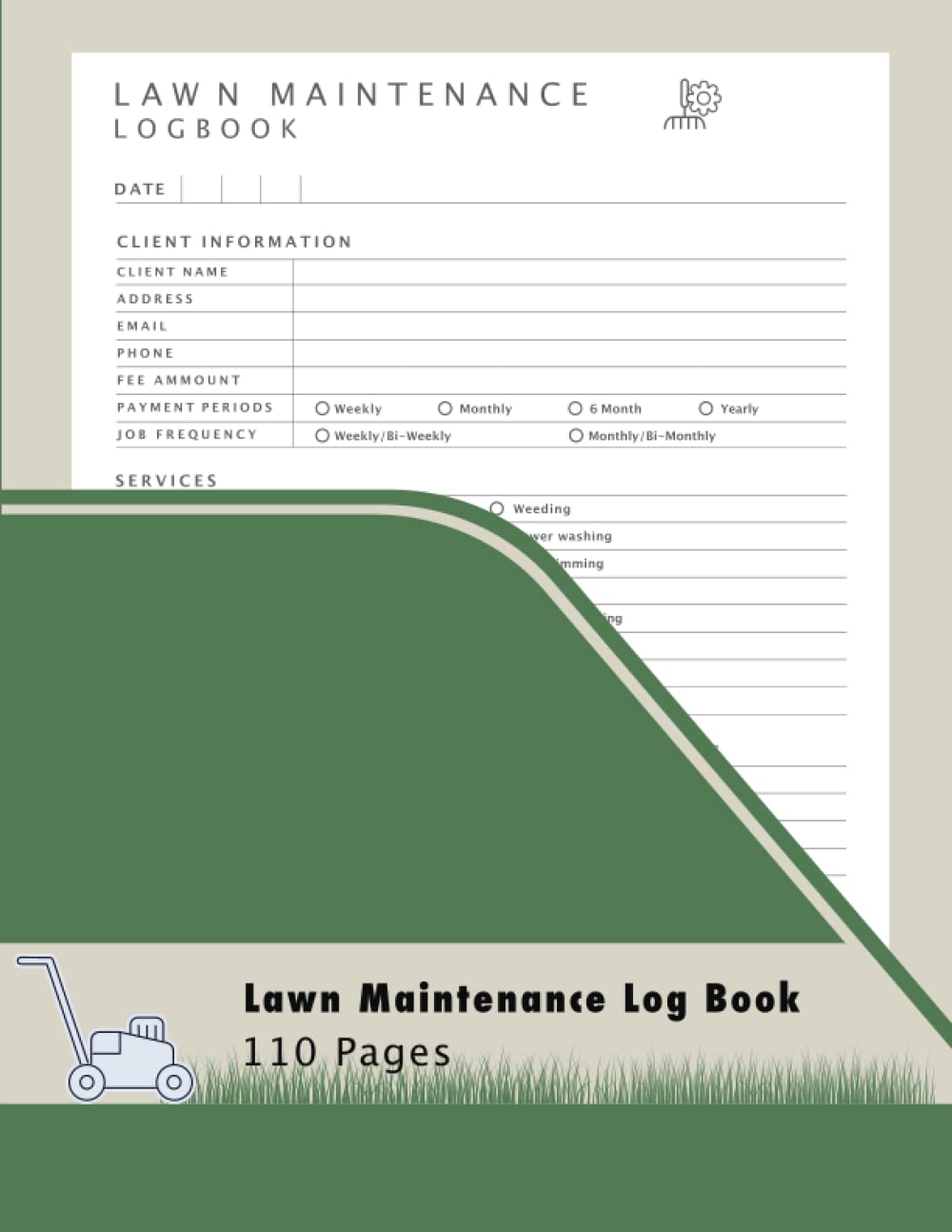Lawn Maintenance Log Book: Lawn Mower Business Book | lawn care client log book simple lawn mowing and landscape in 8,5 x 11 inches, 110 pages | Lawn care client Log book to track client's Information baixar o livro de graça