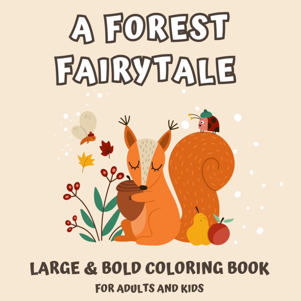 ler totalmente Forest Animals Coloring Book: Bold and Easy Designs for Adults and Kids: Relaxing One-Page Illustrations of Cute Woodland Creatures for Stress Relief and Fun