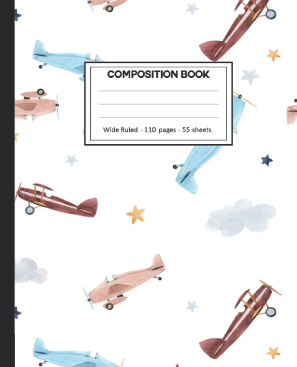 Composition Notebook: Composition Notebook with Airplane for School.