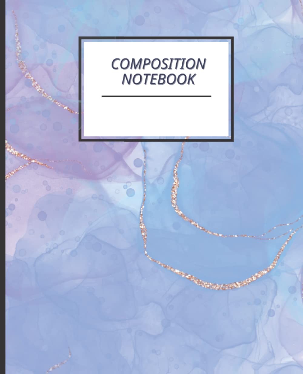 ler totalmente Composition Notebook: Wide Ruled Paper Notebook| Pretty Gold Purple Liquid Marble