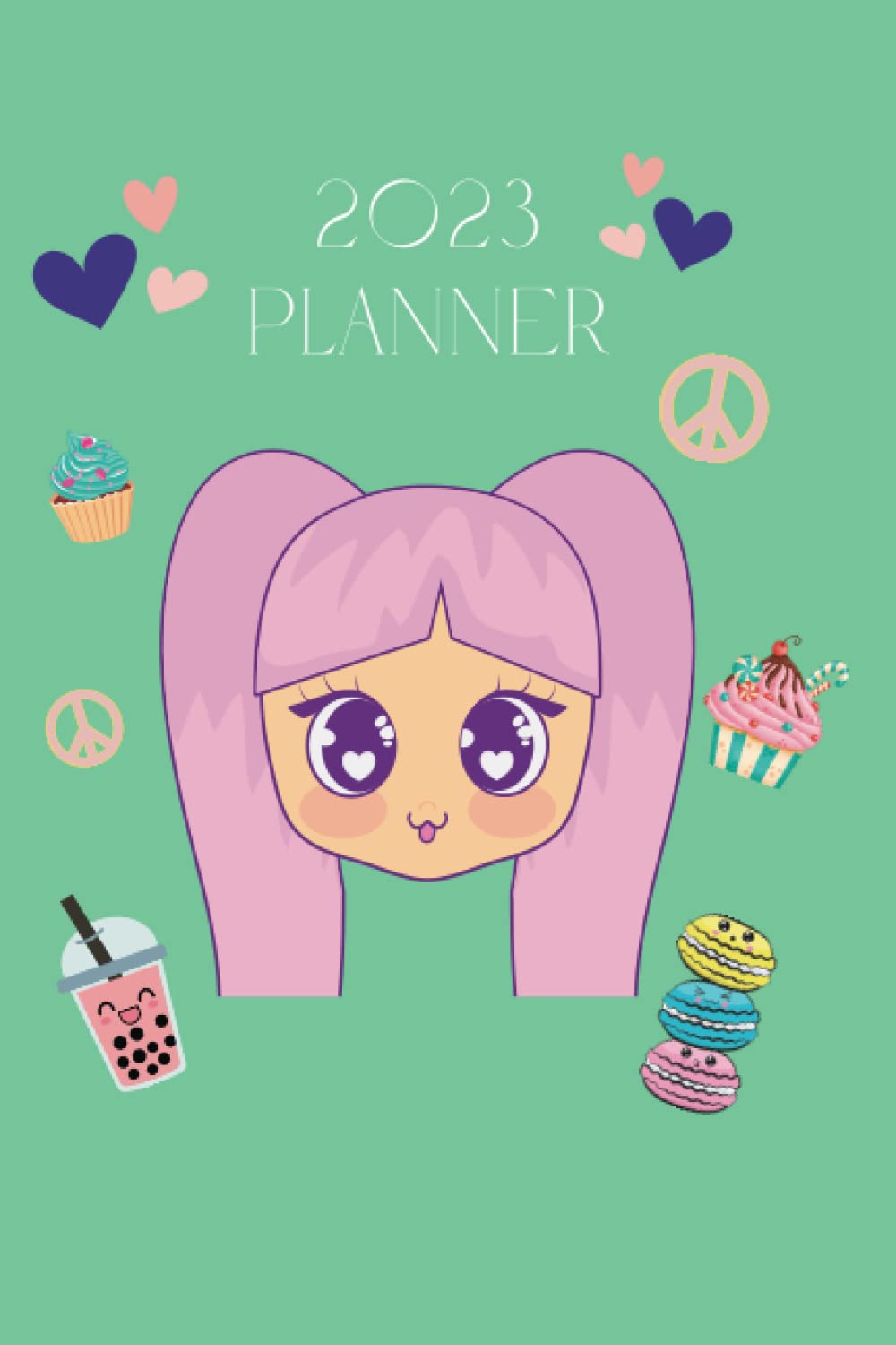 capítulo por capítulo baixar Kawaii 2023 Planner Daily and Monthly: Green planner from January to December 2023
