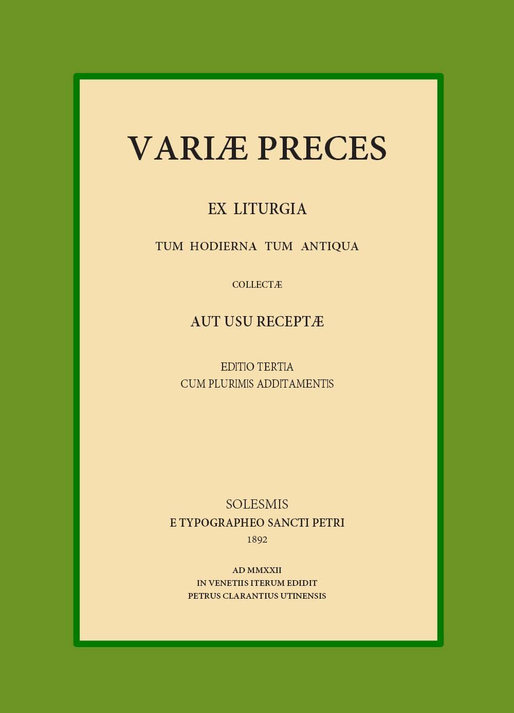 Variae Preces baixar o livro de graça