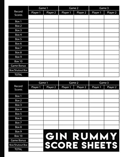 ler totalmente Gin Rummy Score Sheets: 130 Large Gin Rummy Score Pads.