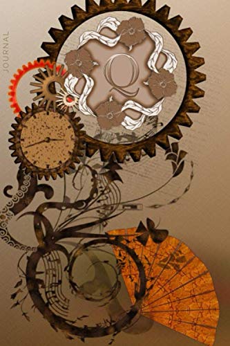 ler totalmente Journal: Steampunk Theme with Monogram Initial Q Lined, Soft Cover, 6x9 Notebook Composition Book, Diary, Organizer