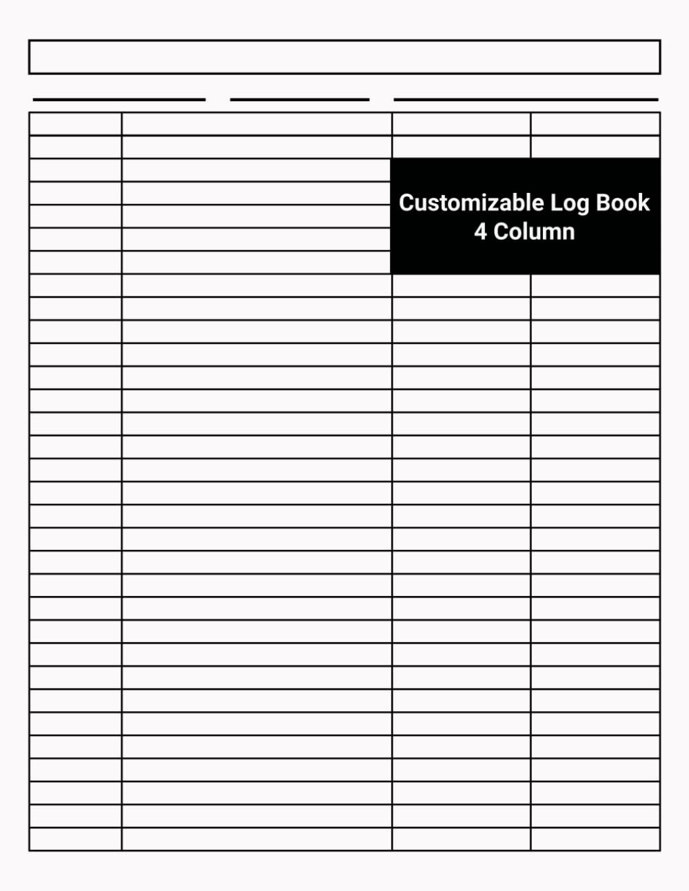 capítulo por capítulo baixar Customizable Log Book 4 Column: Four Columns Logbook to Track Daily Activity, Time, Inventory and Equipment, Income and Expenses, Mileage, Orders. Suitable for Small Business