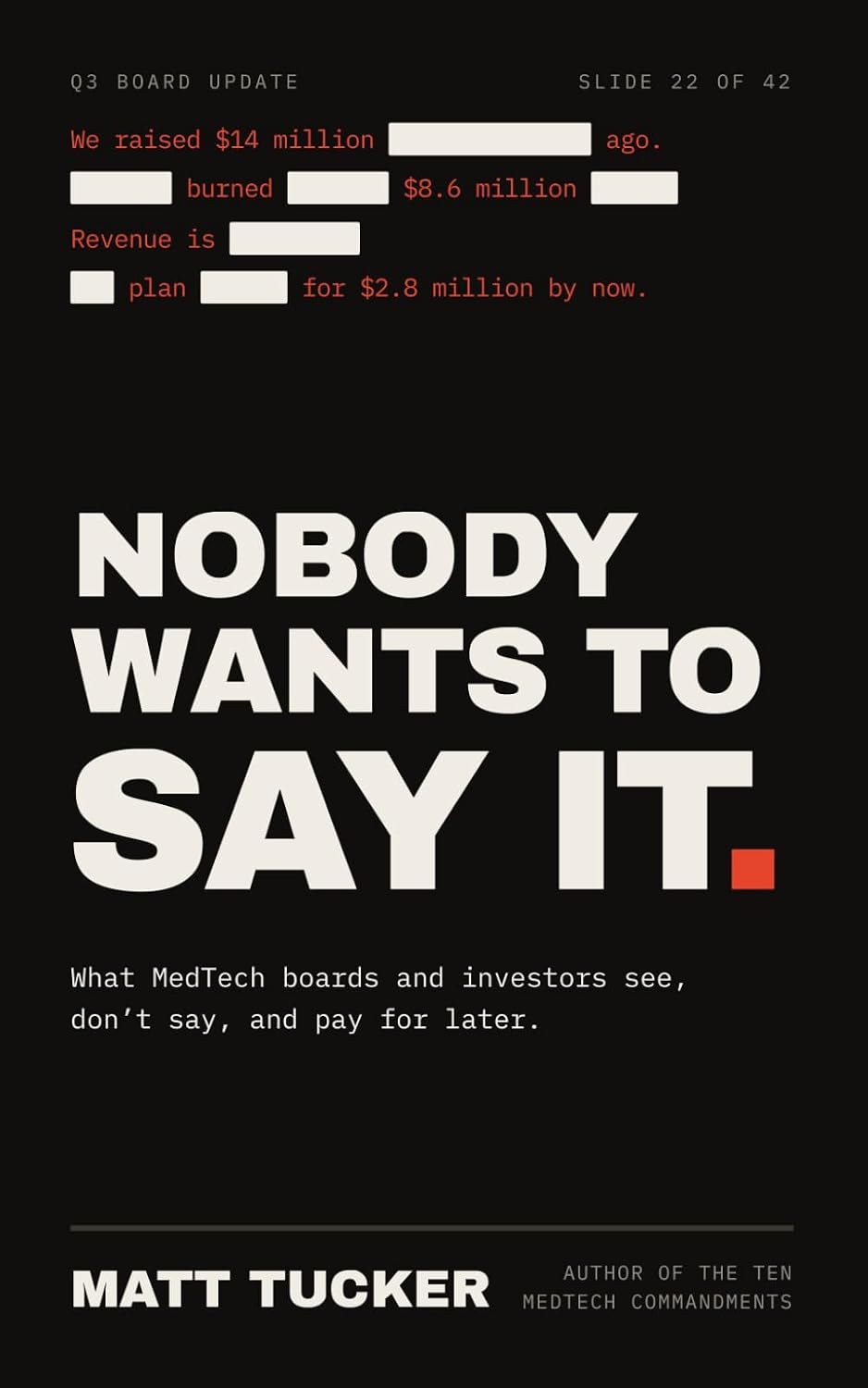 Nobody Wants To Say It: What MedTech boards and investors see, don't say, and pay for later. baixar o livro de graça