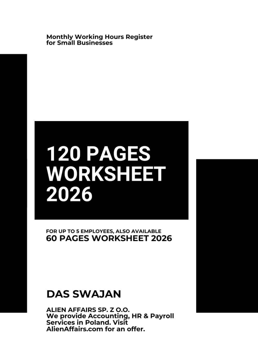 ler totalmente 120 PAGES WORKSHEET 2026: Monthly Working Hours Register for Small Businesses