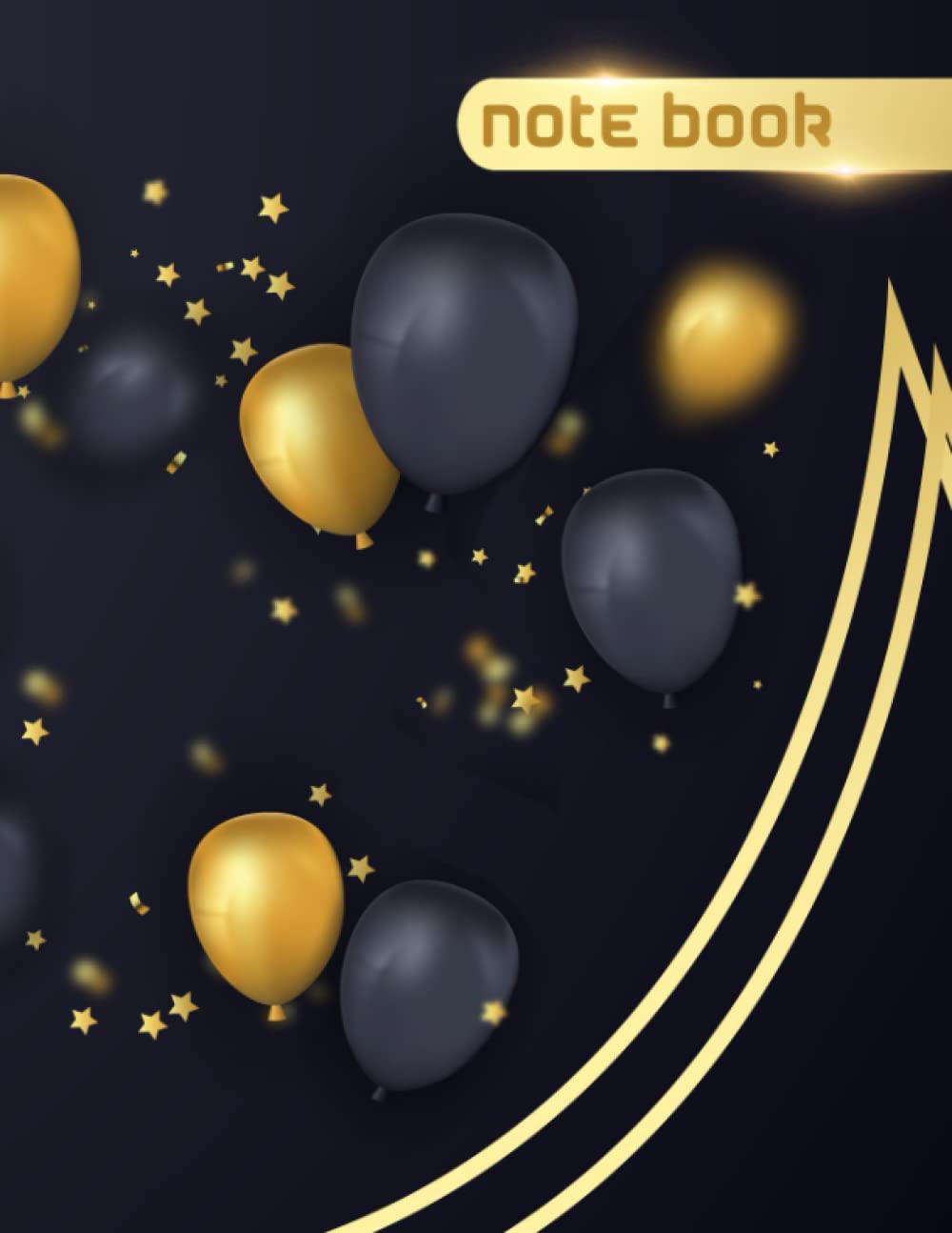 Notebook: Black-Gold Balloons Notebook - Large 8.5 x 11 - College Ruled 110 Pages: H1-25 baixar o livro de graça