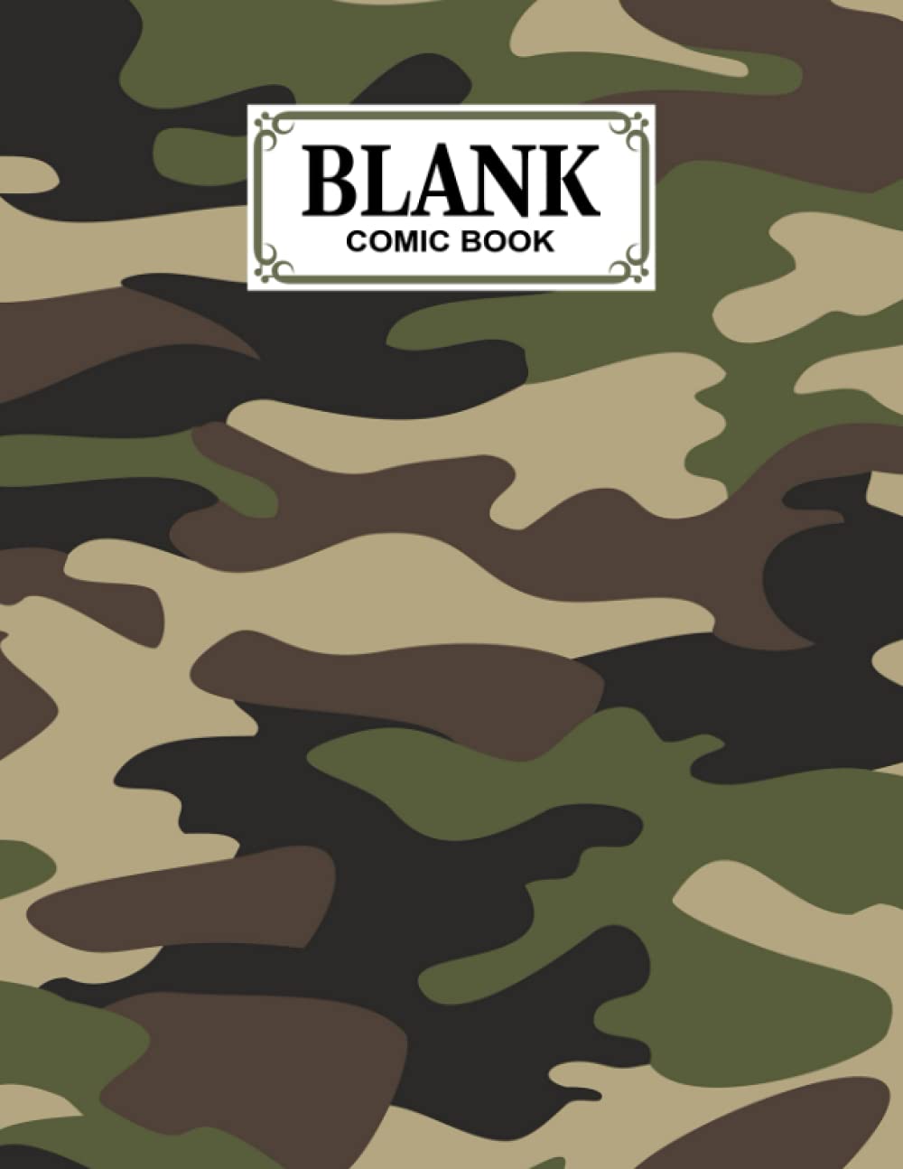 ler totalmente Blank Comic Book: Camo Print Cover, Draw Your Own Comics - 120 Pages of Fun and Unique Templates - A Large 8.5" x 11" Notebook by Meike Klose