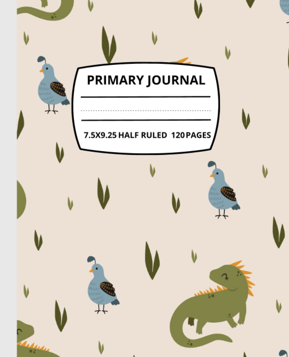 ler totalmente Primary Composition notebook K-2: Animals Primary story journal with Picture Space and Dotted Midline| Top Half Blank | Handwriting Practice Paper | for writing and drawing size 7.5” x 9.25”