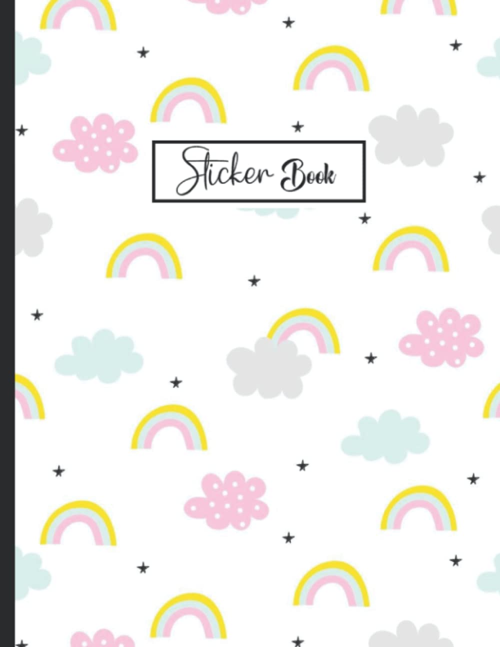 ler totalmente Sticker Book: Cute Rainbow Design Blank Sticker Album Journal pages for Kids Sticker Collection Book.