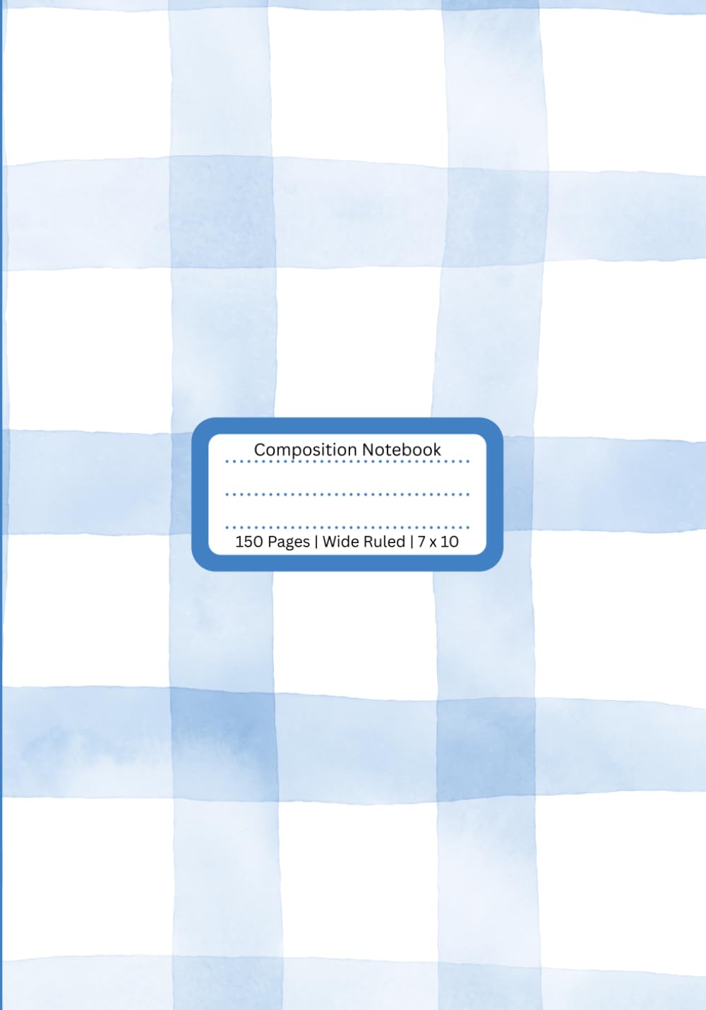 ler totalmente Composition Notebook Wide Ruled: Blue Gingham Print | Cute Notebook for Girls and Boys, Young Kids for School, Doodling, Sketching, Journaling, 150 pages