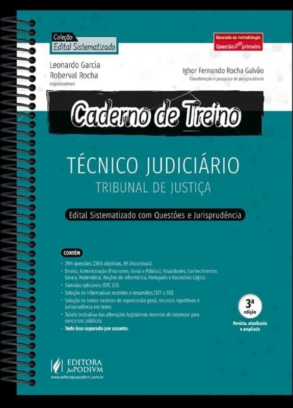Caderno de Treino - Técnico Judiciário - Tribunal de Justiça - 3ª Edição (2025) baixar o livro de graça
