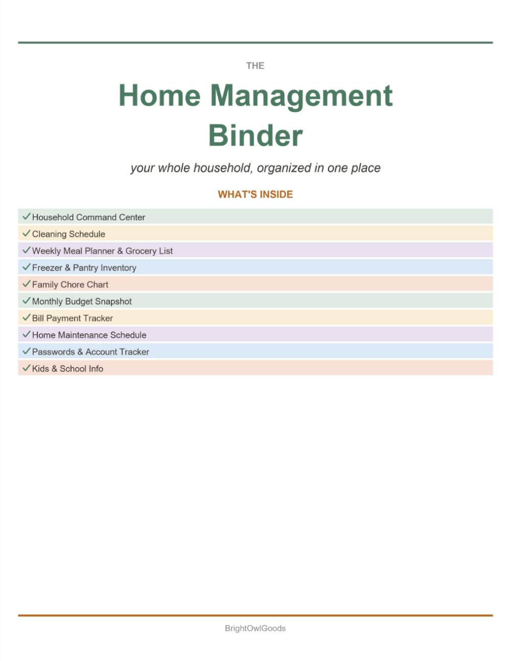 ler totalmente Home Management Binder: The All-in-One Household Organizer for Cleaning, Meals, Budget, Passwords & Family Life
