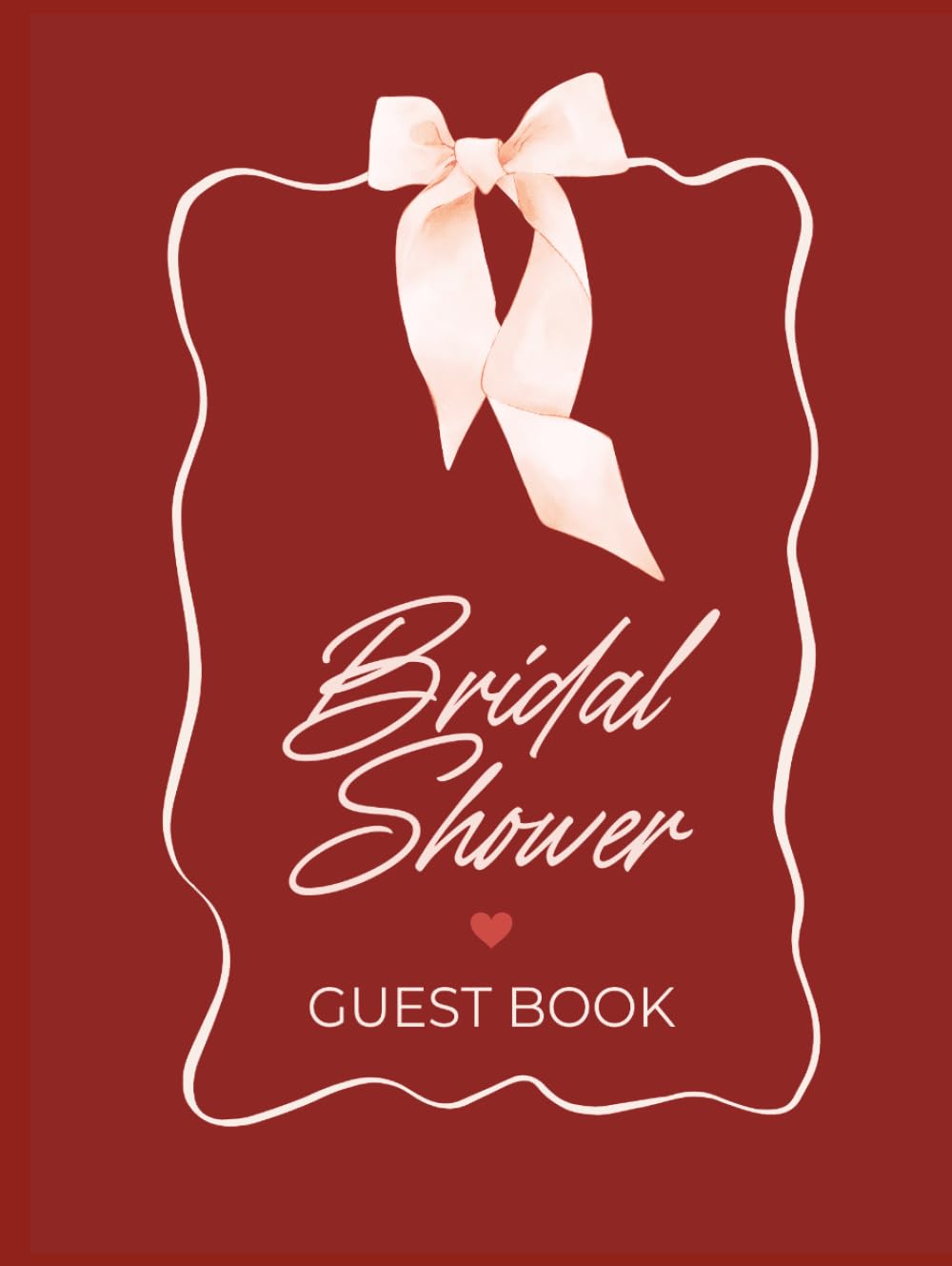Bridal Shower Guest Book: Elegant Red With Pink Bow Hardcover Memory Keepsake Journal for Guests to Sign In and Record Marriage Advice, Wedding... & Photo Pages to Celebrate New Bride to Be baixar o livro de graça