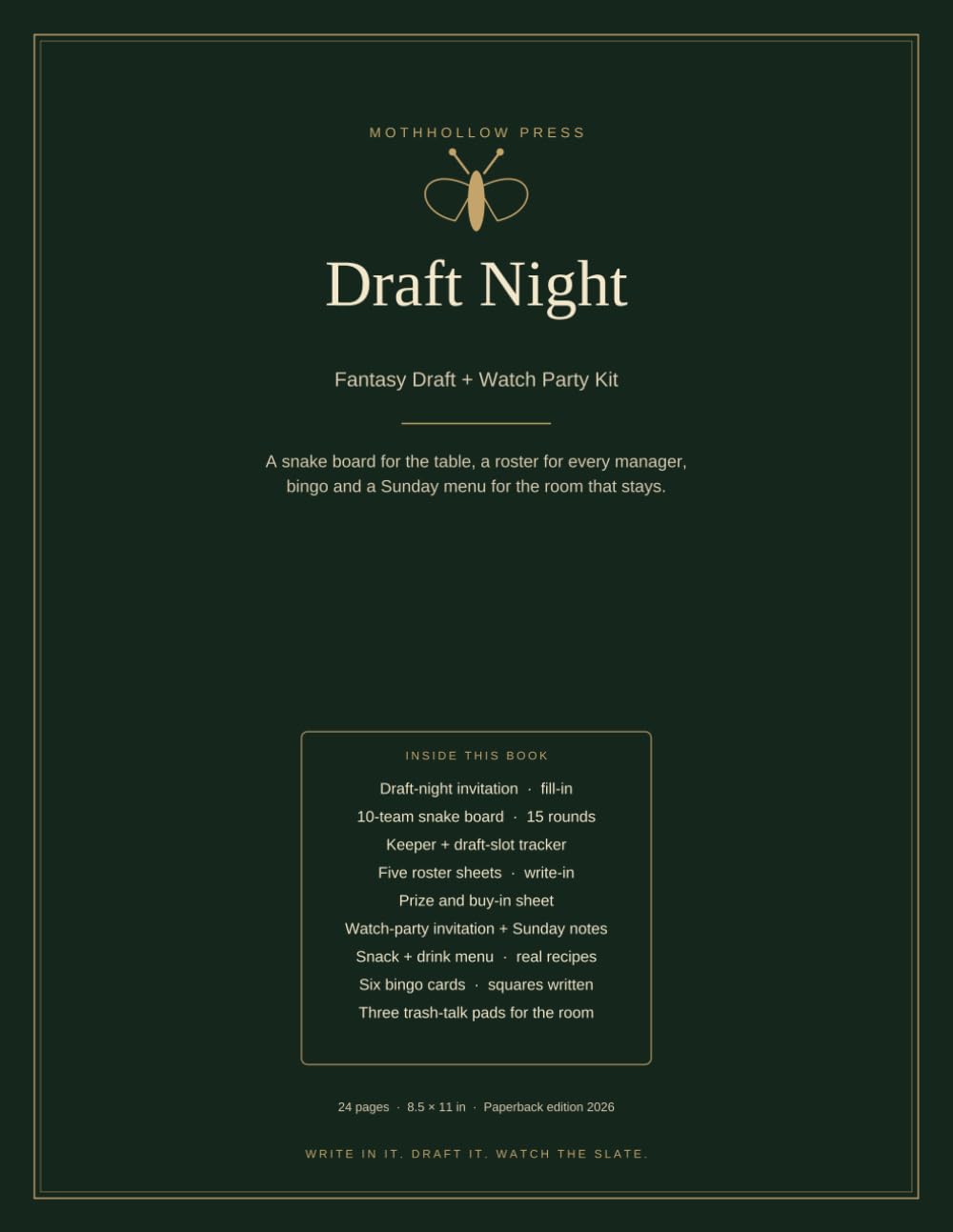 Draft Night: Fantasy Draft + Watch Party Kit: Fill-In Snake Board, Roster Sheets, Bingo Cards and Sunday Scorecards (2026) baixar livro de graça