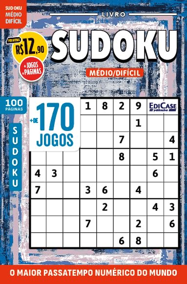Livro Sudoku ed.39 - 100 págs. - Médio/Difícil: O maior passatempo numérico do mundo