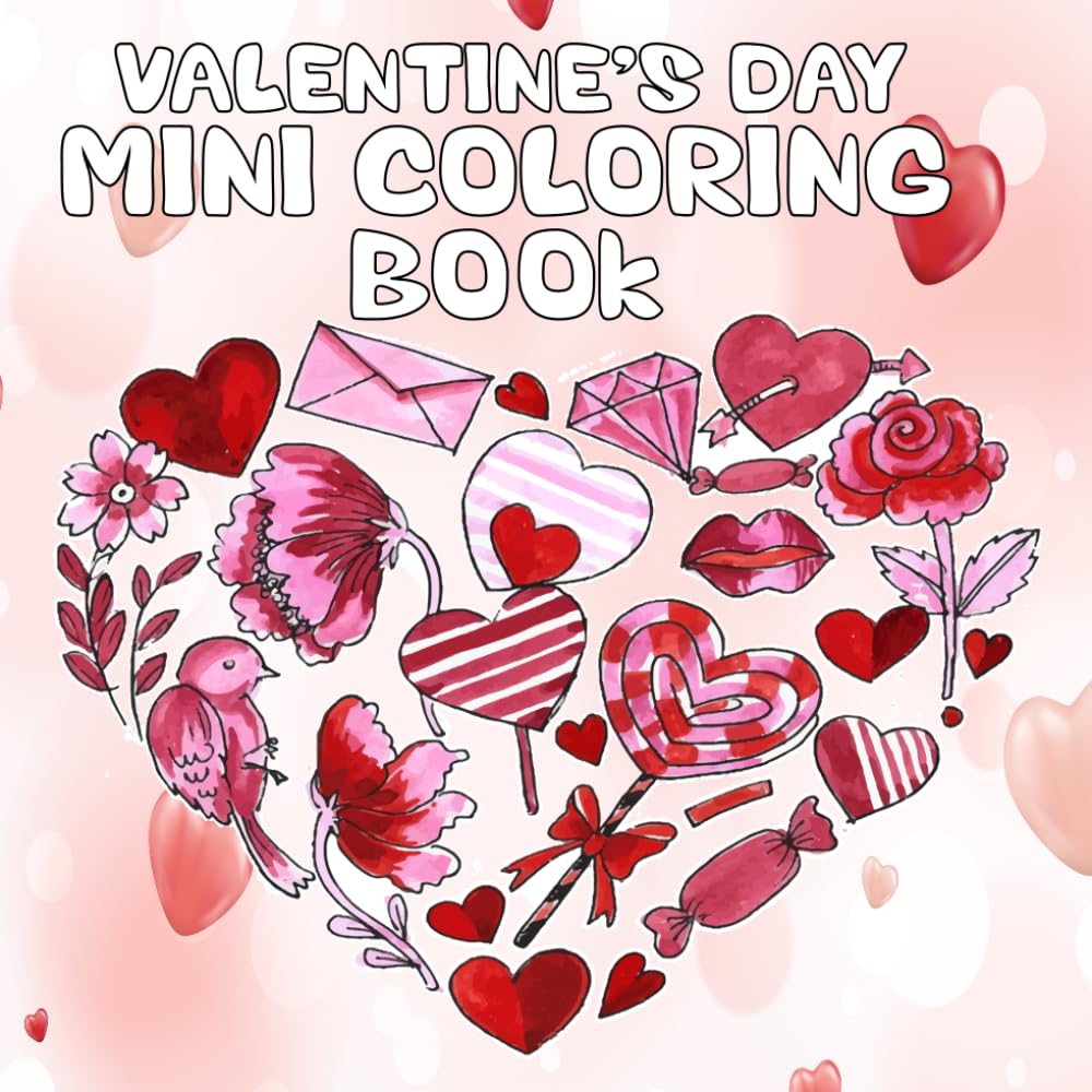 Valentine's Day Mini Coloring Book for Kids: 40 Cute Valentine Coloring Pages (Simple And Easy) baixar o livro de graça