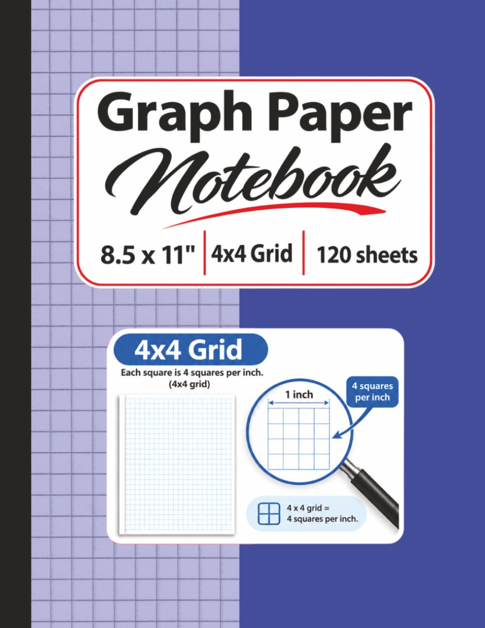 capítulo por capítulo baixar Graph Paper Notebook: 4x4 Quad Ruled Graph Paper: Blue 8.5 x 11 Inch Graphing Paper Notebook with 120 Sheets for Math, Geometry, Algebra, Engineering, Drawing and Notes