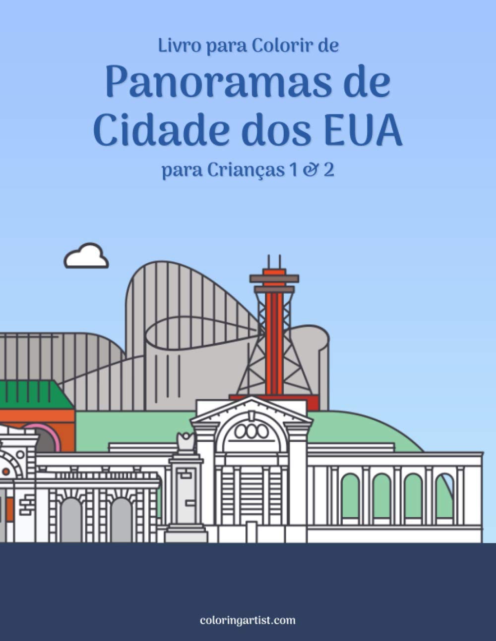 Livro para Colorir de Panoramas de Cidade dos EUA para Crianças 1 & 2 baixar o livro de graça