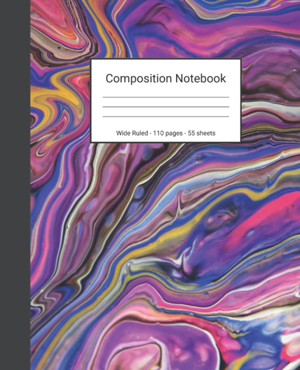 ler totalmente Composition Notebook: Wide Ruled Paper Notebook Journal - Colorful Pink Blue And Yellow Liquid Marble - Blank Wide Lined Workbook