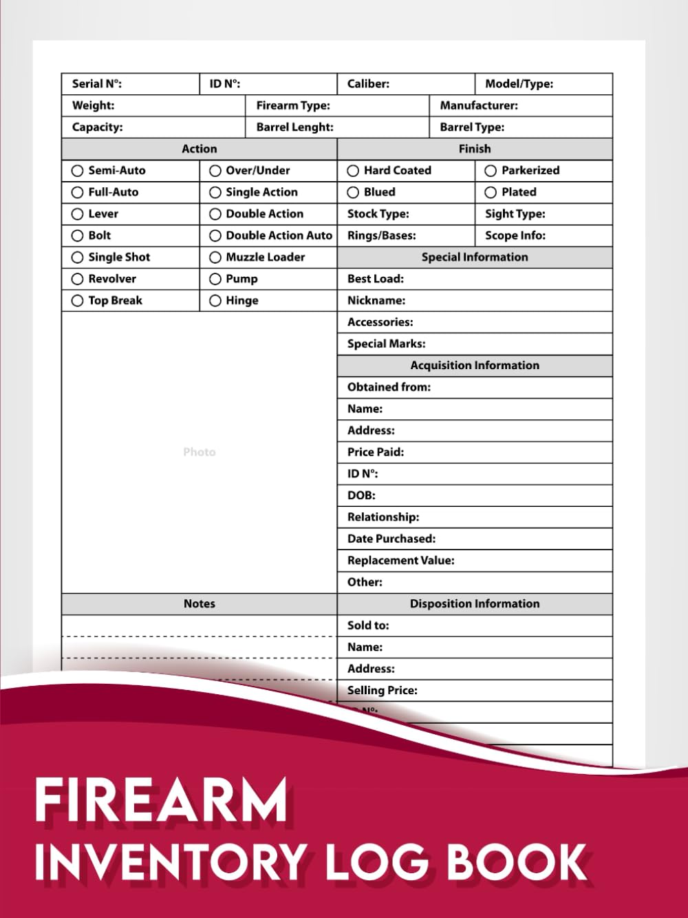 ler totalmente Firearm Inventory Personal Log Book: Personal Firearm Record Book Ideal for Gun Owners to Document Acquisitions, Dispositions, and Personal Gun Collection Information.