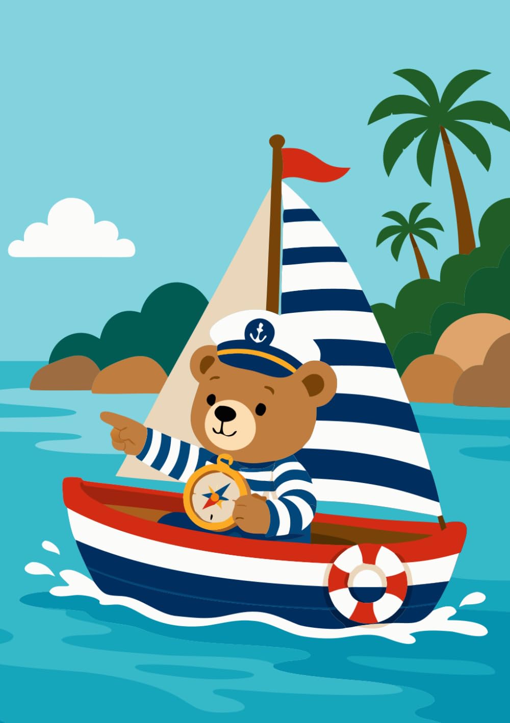 A simple, practical A5 graph paper notebook: For school, work, study, and everyday writing: Sailing Teddy (German Edition) baixar o livro de graça