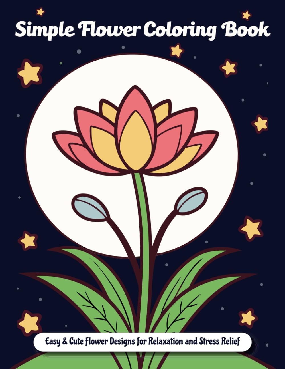 capítulo por capítulo baixar Simple Flower Coloring Book: Easy & Cute Flower Designs for Relaxation and Stress Relief