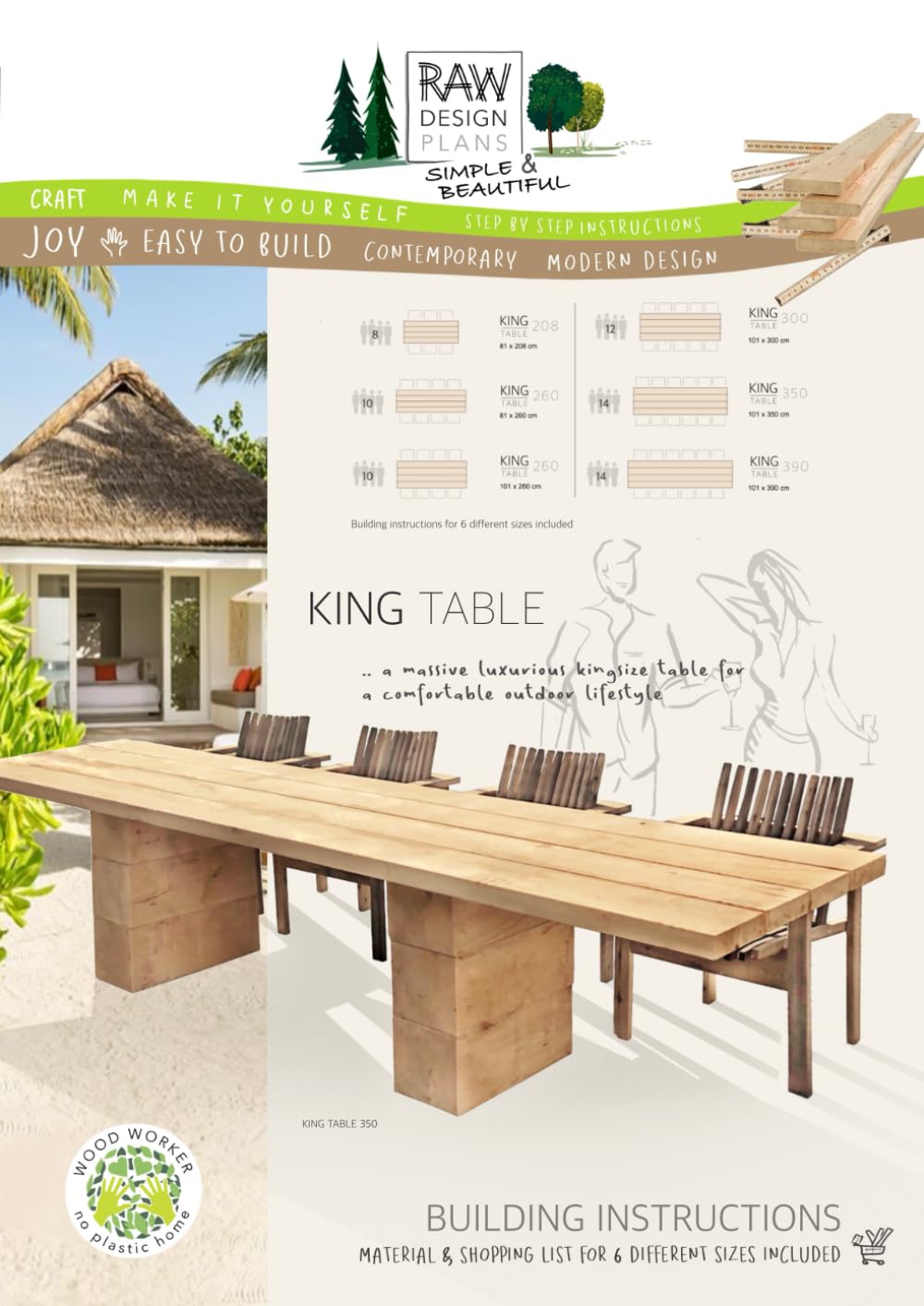 KING TABLE: RAW DESIGN PLANS - DIY wood worker plans baixar livro de graça