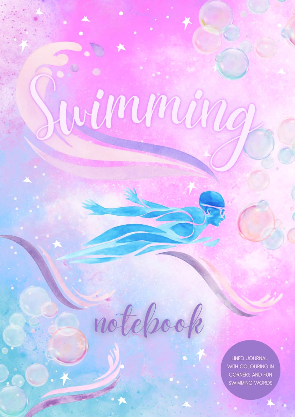 Swimming Notebook: Lined Journal with Colouring In Corners and Fun Swimming Words baixar o livro de graça