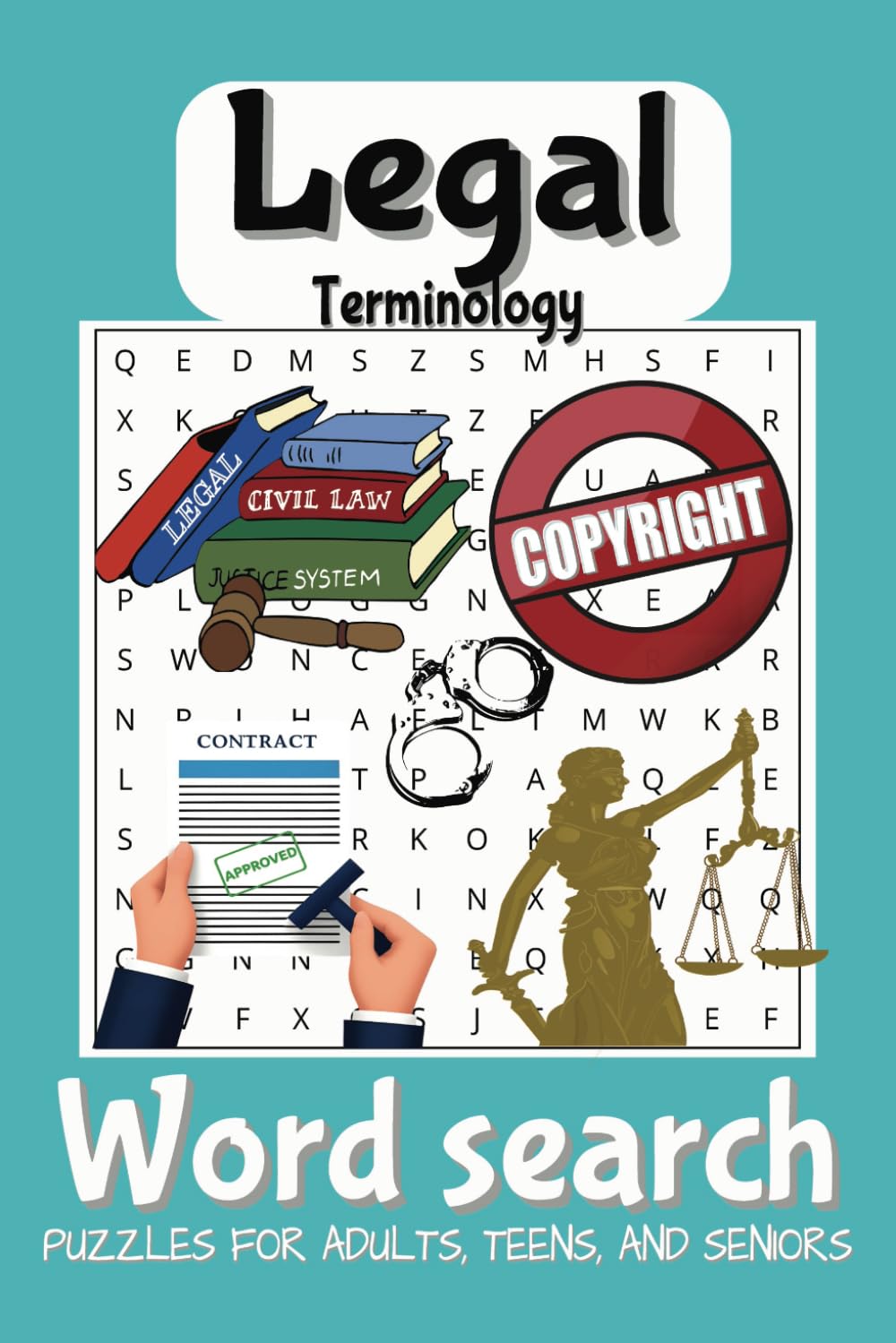 ler totalmente Legal Terminology Word Search Puzzle Book: Word Searches with Easy to Read Print about Legal Court Terms, Law Terminology, and More | 55 Puzzles, 110... Sudents, Paralegals, Attorneys, and Judges