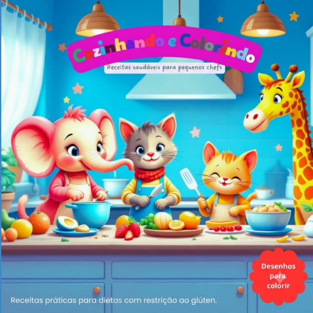 Cozinhando e colorindo: Receitas saudáveis para pequenos chefs (Portuguese Edition) baixar livro de graça