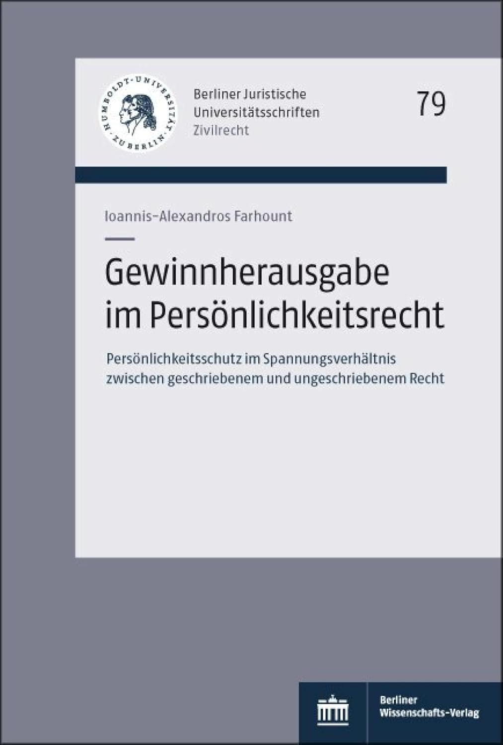 Gewinnherausgabe im Persönlichkeitsrecht: Persönlichkeitsschutz im Spannungsverhältnis zwischen geschriebenem und ungeschriebenem Recht (Berliner Juristische... Zivilrecht 79) (German Edition) baixar o livro de graça