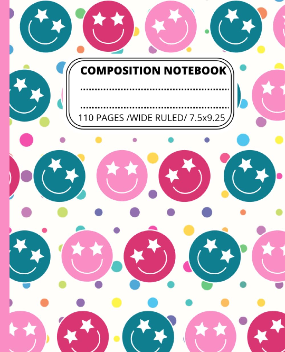 capítulo por capítulo baixar Composition Notebook Wide Ruled: Cute Smiley Faces Notebook: Preppy Composition Notebook for Girls, Students, Teens