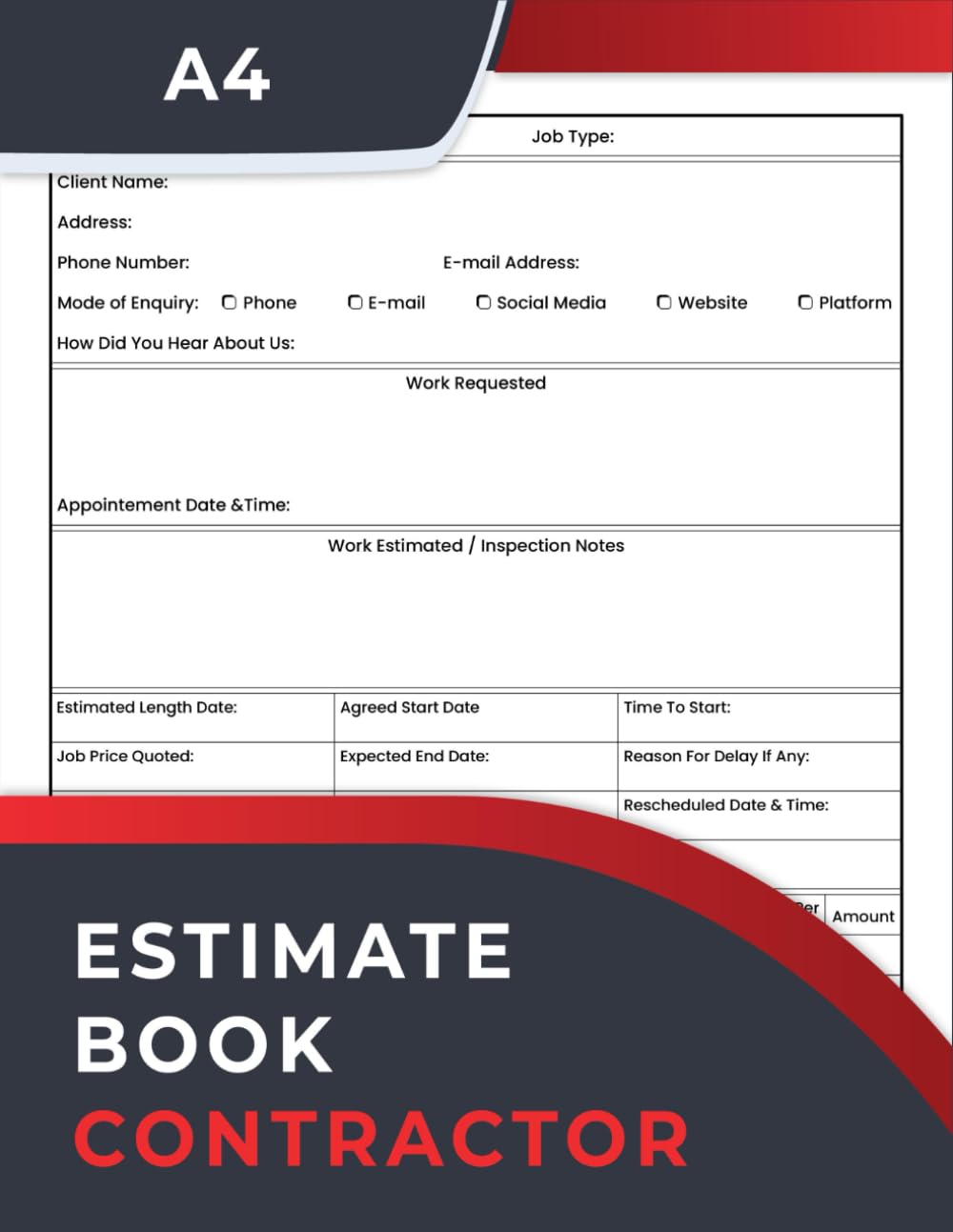 Estimate Book Contractor: The Ultimate Guide to Accurate Project Estimates For Contractors and Builders | A4 | 100 Pages baixar livro de graça