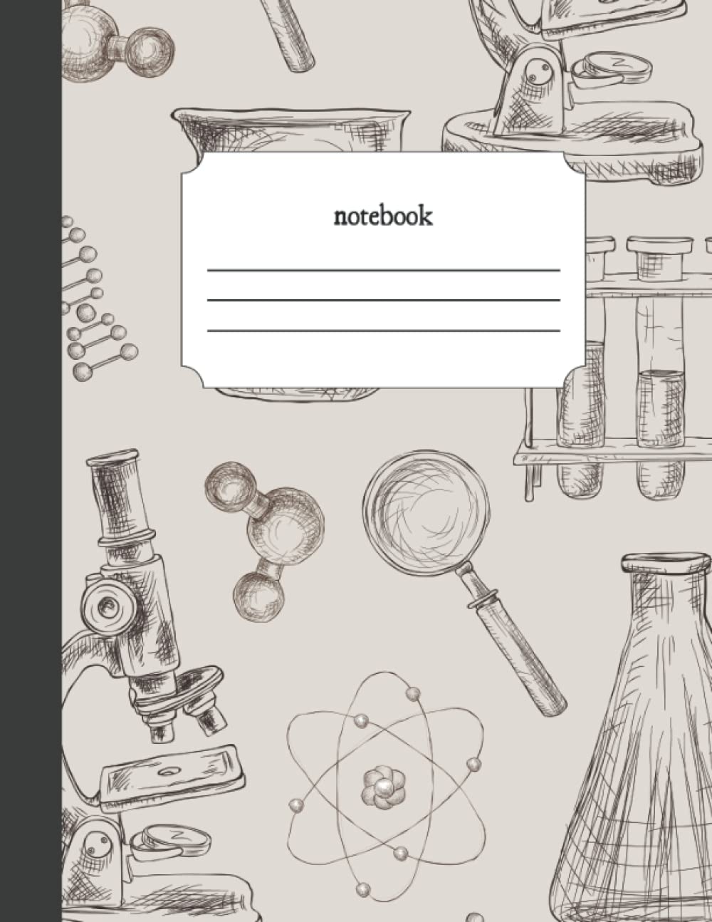 ler totalmente Composition Inspired Science Cover Notebook: Graph lined notebook, College ruled, Beakers, Microscope Sketch, Science Lab Work