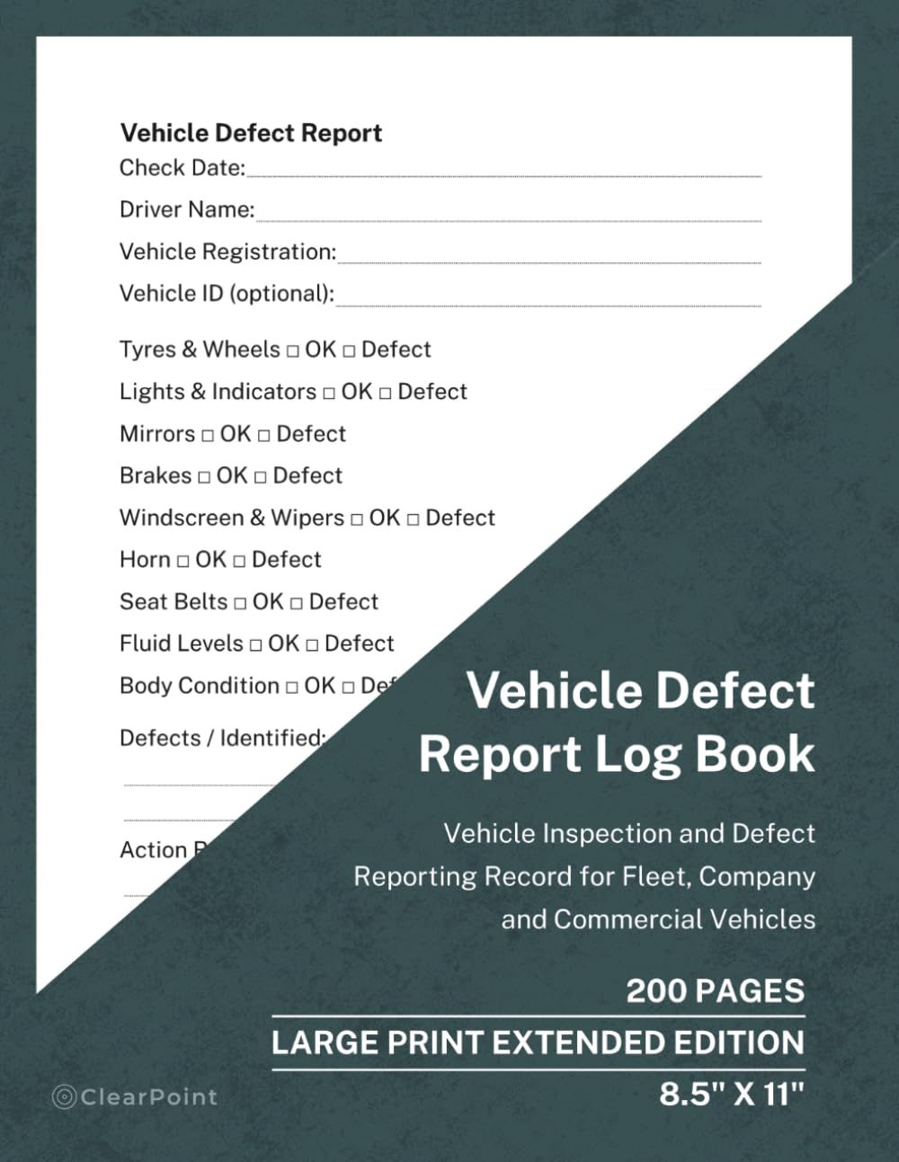 capítulo por capítulo baixar Vehicle Defect Report Log Book: Vehicle Inspection and Defect Reporting Record for Fleet, Company and Commercial Vehicles | Large Print Edition | 200... Fault Reporting Log with Large Print Layout