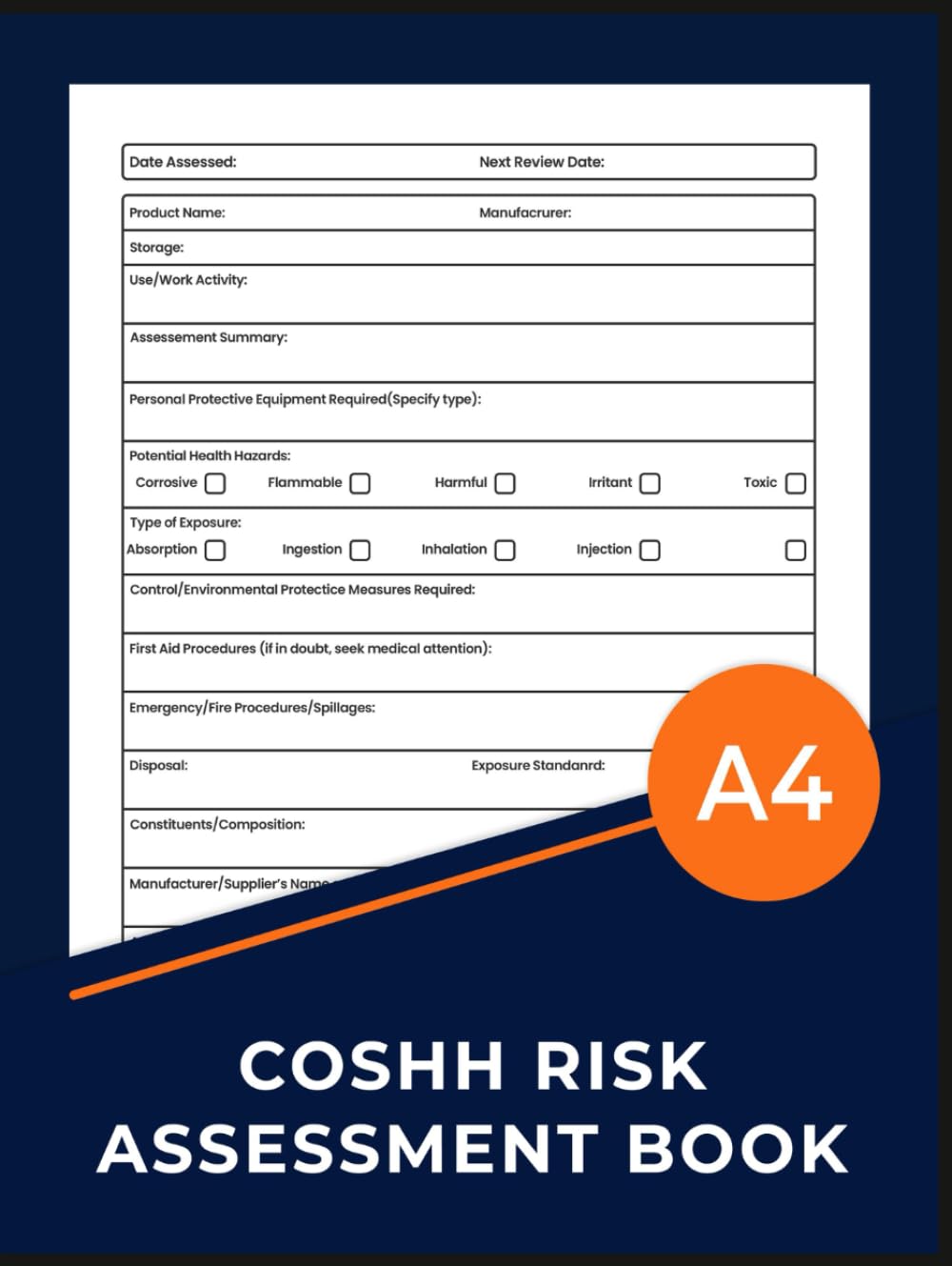 COSHH Risk Assessment Book: Control of Substances Hazardous to Health Log baixar o livro de graça