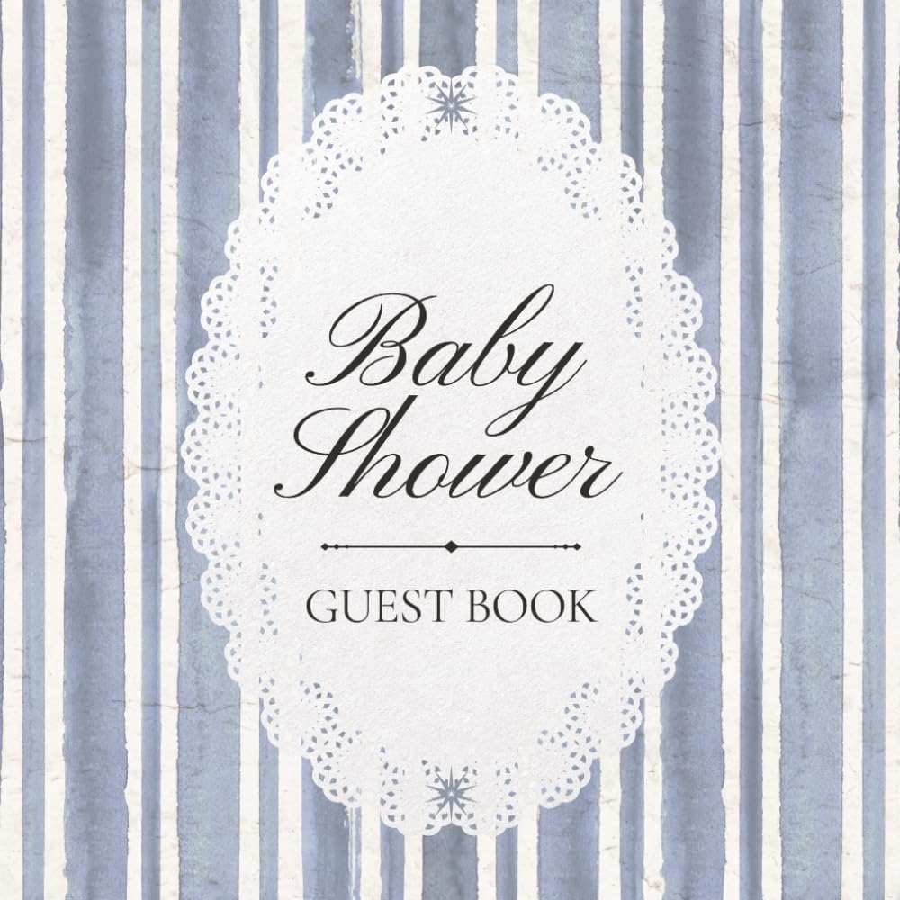 Baby Shower Guest Book: Blue Jean Striped Denim Celebration Memory Keepsake for Guests to Sign-In, Record Predictions, Newborn Wishes, & Parental... & Photos/Memories Pages to Welcome New Infant baixar o livro de graça