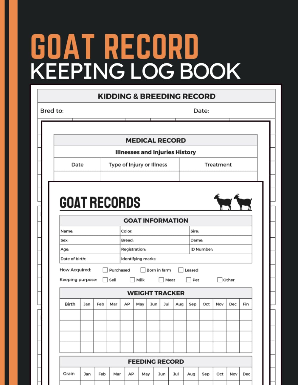 ler totalmente Goat Record Keeping Log Book: Document Herd Information, Feeding Schedules, Health Records and Kidding History for Goat Keepers, Farmers and Breeders