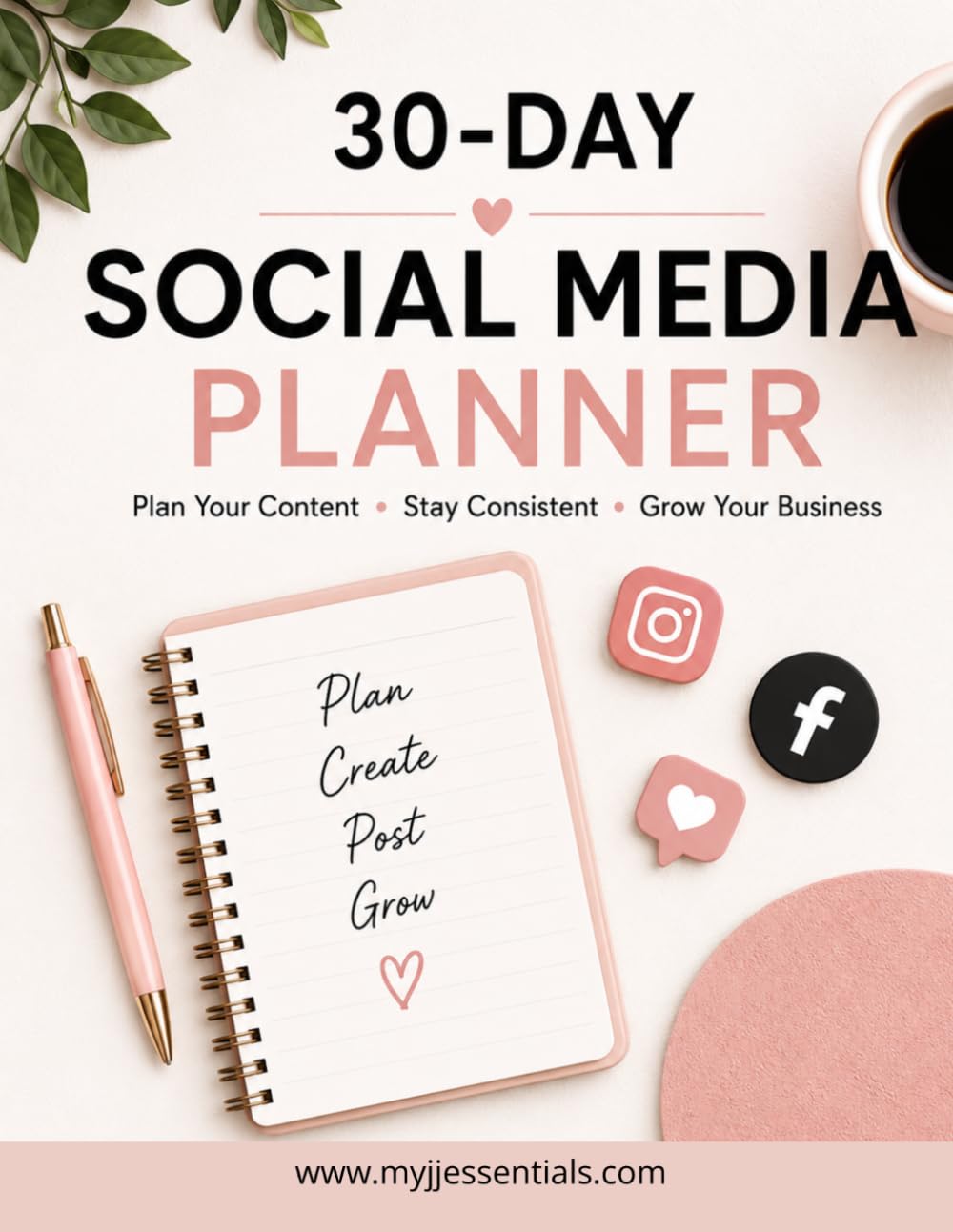 ler totalmente 30-Day Social Media Content Planner: Plan Your Content • Stay Consistent • Grow Your Business