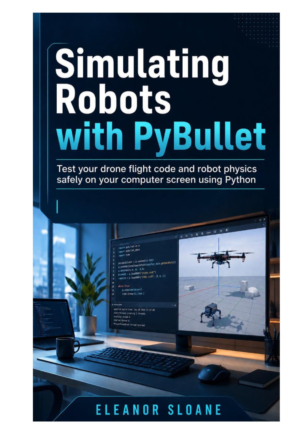 ler totalmente Simulating Robots with PyBullet: Test your drone flight code and robot physics safely on your computer screen using Python