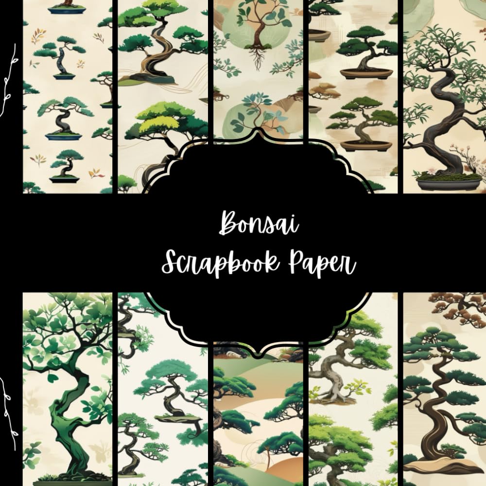 ler totalmente Bonsai Scrapbook Paper, Tree Junk Journal Paper, Japanese Decorative Paper, DIY Projects, Origami, Collage Sheets, Decoupage Paper, 10 Designs, Double SIded