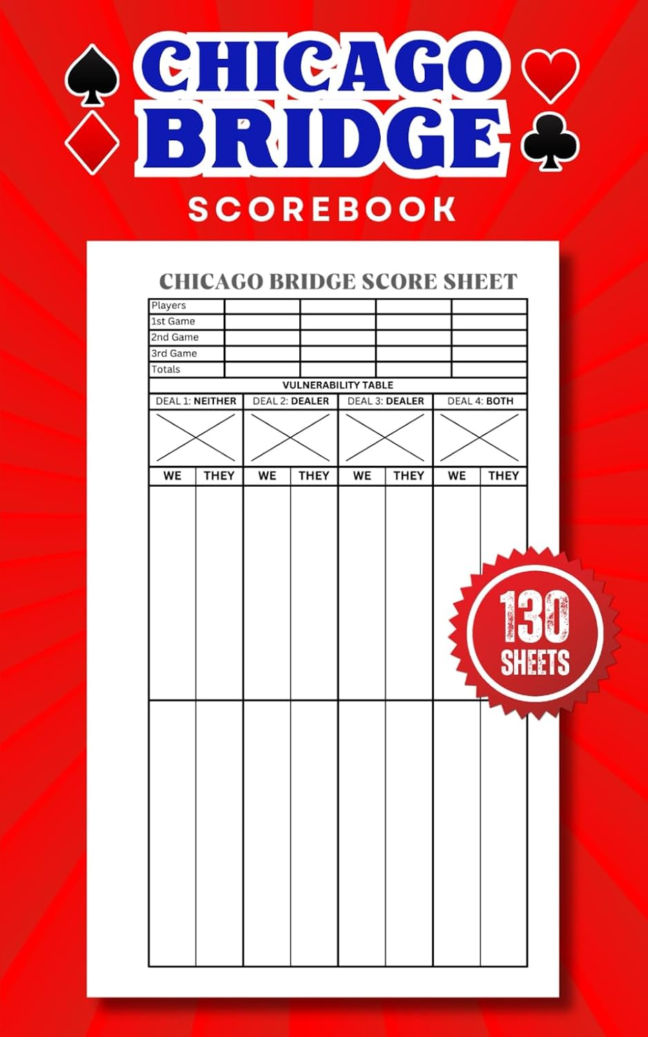 ler totalmente Chicago Bridge Scorebook: 130 Chicago Bridge Score Sheets Notebook, Size 5 x 8 Inches