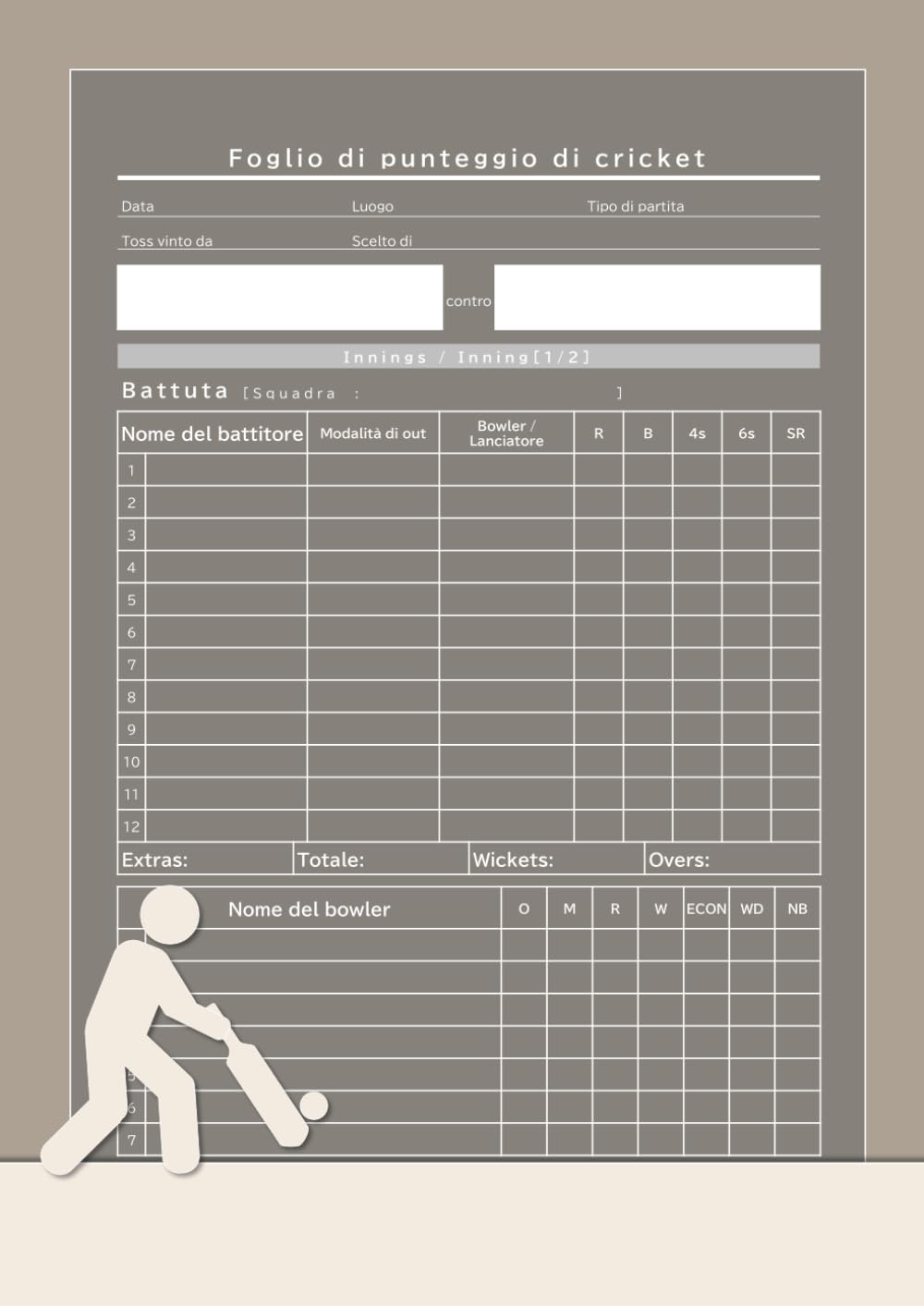 Quaderno del referto di cricket - Grande formato (formato A4) - 100 partite, per club, campionati e partite amichevoli (Italian Edition) baixar o livro de graça