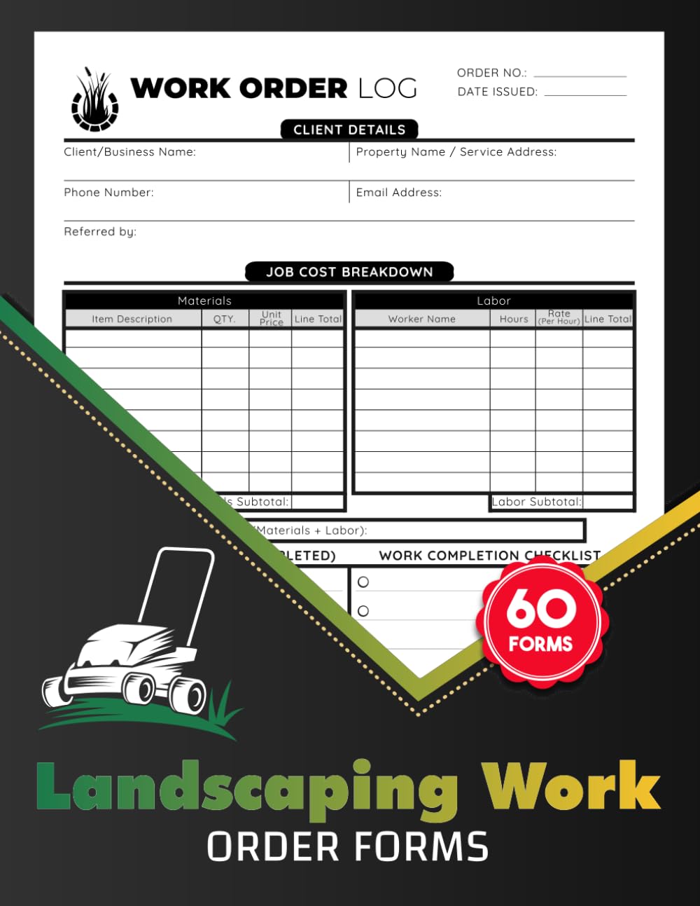 landscaping Work Order Forms: Estimate Book for Landscapers, Lawn Care Providers & Contractors | Track Client Details, Job Scope, Materials, Labor... Costs | 60 Forms, 120 Single-Sided Pages baixar o livro de graça