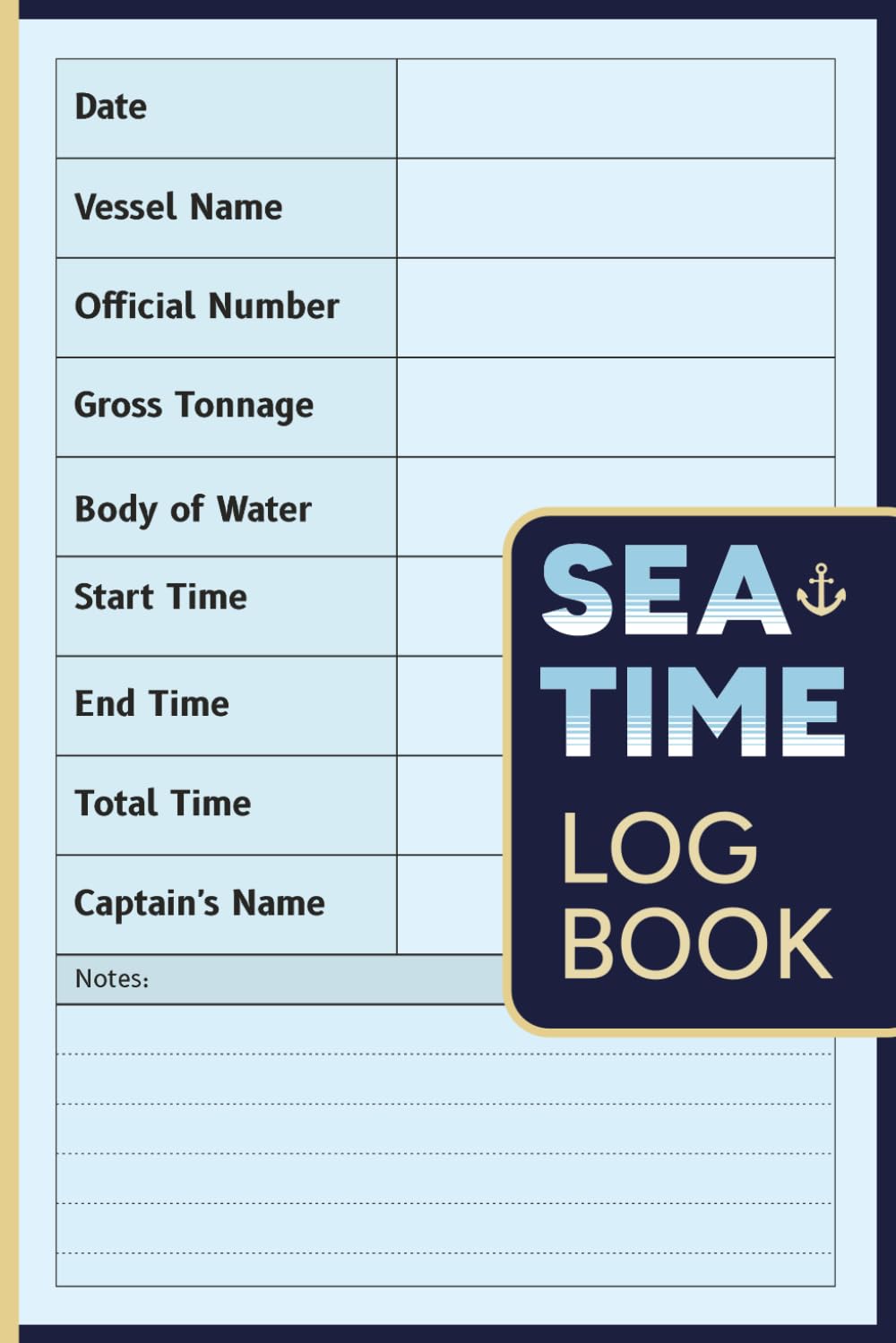Sea Time Log Book: Merchant Mariner Record of Sea Time and Sea Service Hours