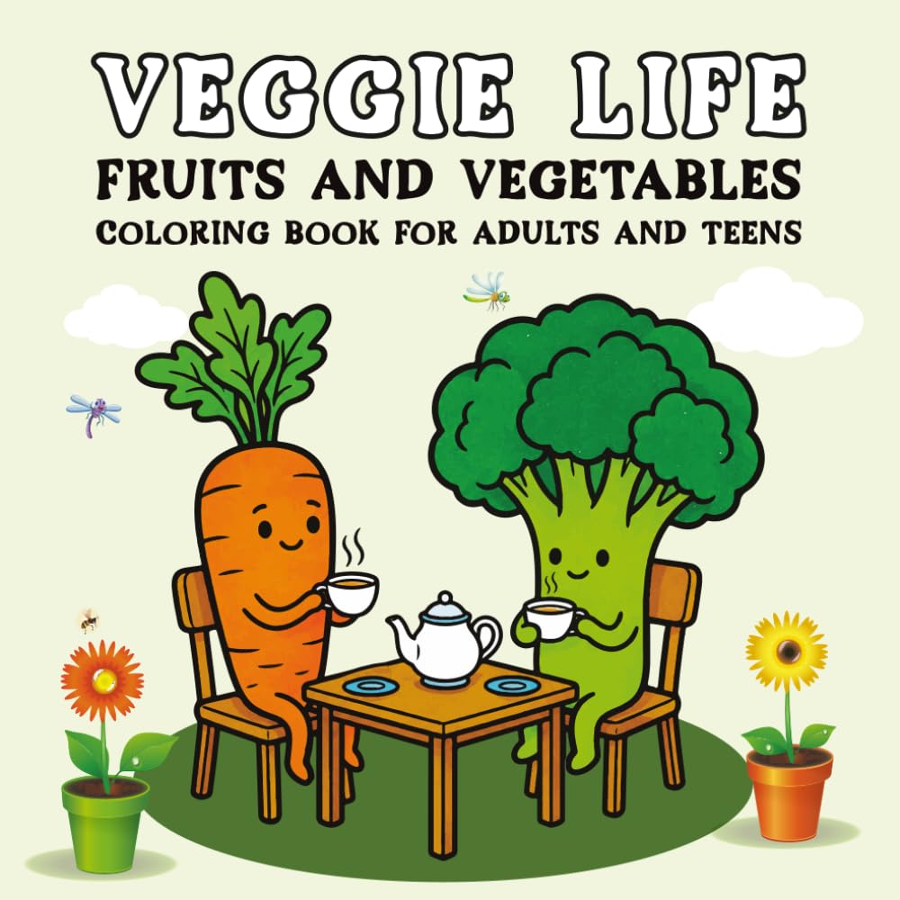 Veggie Life Fruits and Vegetables Coloring Book for Adults and Teens: This Book Healthy Food Designs, Garden-Inspired Illustrations & Relaxing Coloring Pages for Stress Relief baixar o livro de graça
